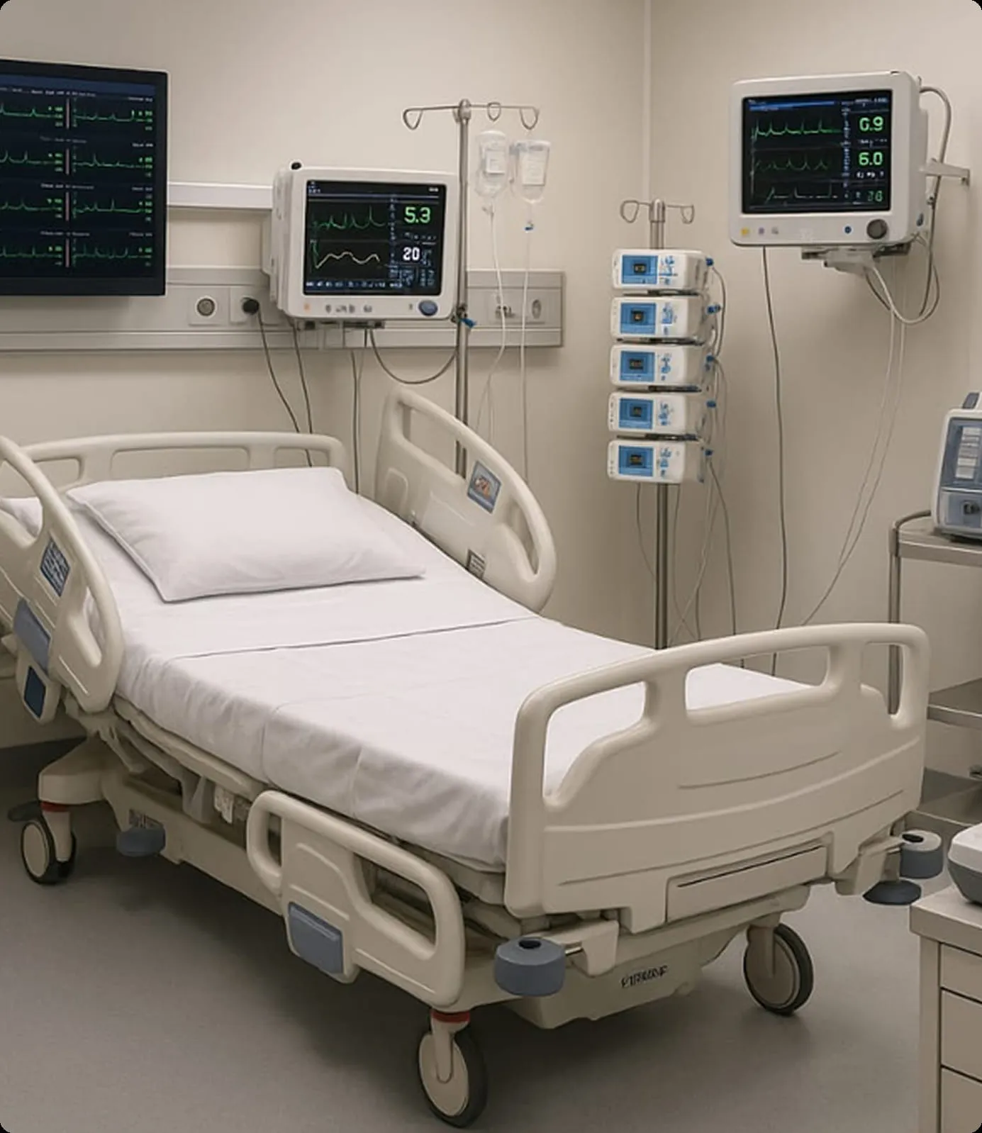 Profissional realizando manutenção em equipamento médico